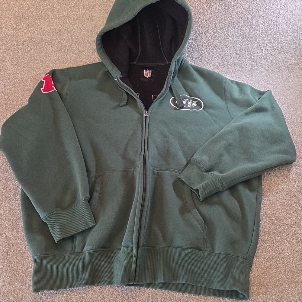 Mens NY JETS Sherpa Hoodie XXL NFL Sweatshirt